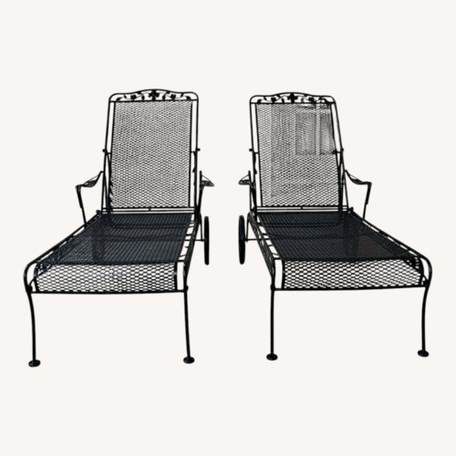 Used Sam Blount Company Wrought Iron FloralLoungers for sale on AptDeco