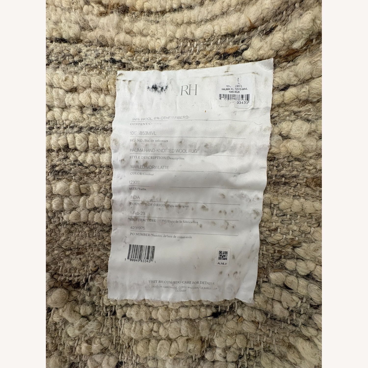 Restoration Hardware Halima Hand-Knotted Wool Rug — 12' × 15'  - image-21