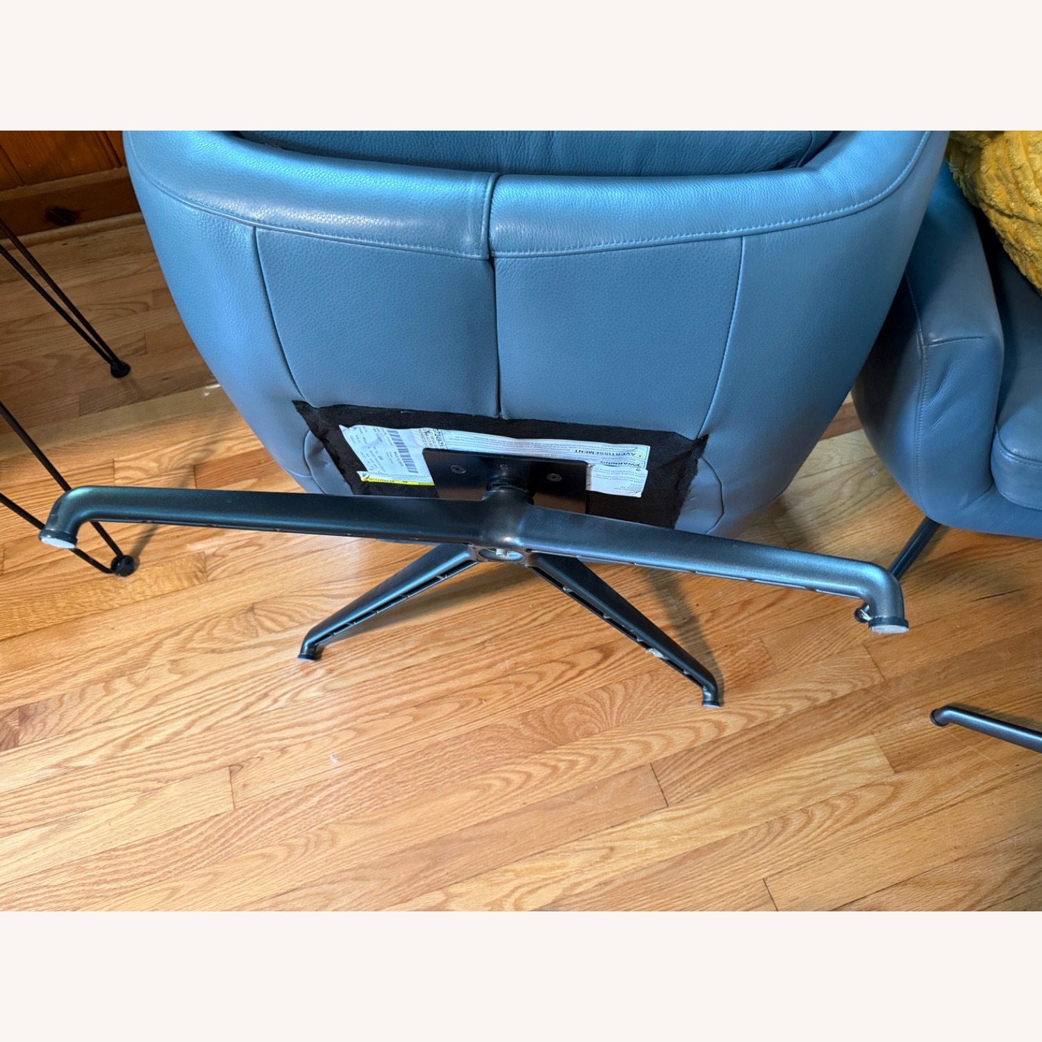 EQ3 Blue Leather Accent Chair - image-4