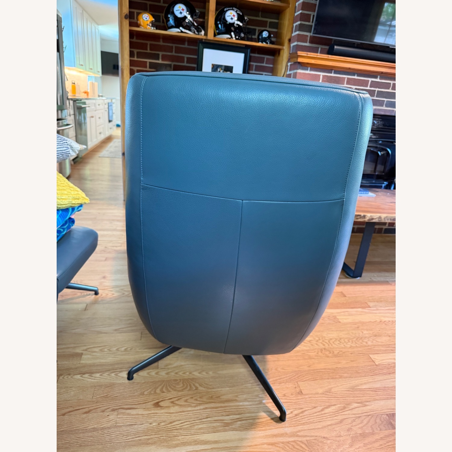 EQ3 Blue Leather Accent Chair - image-3