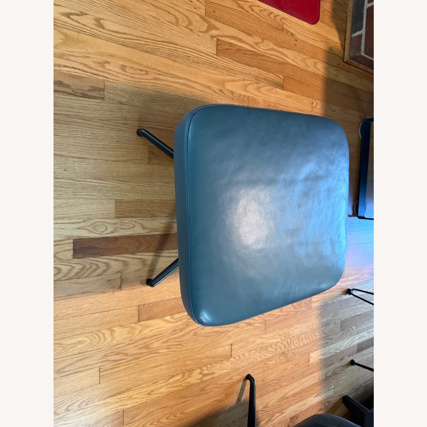 EQ3 Donna Blue Leather Ottoman - image-2