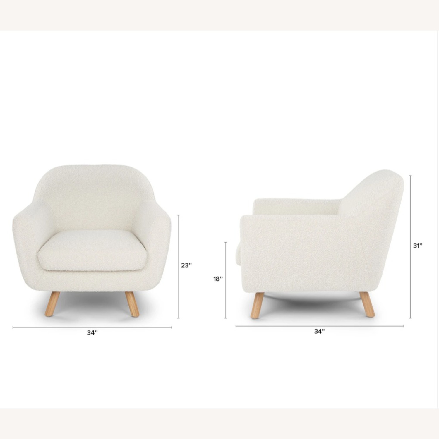 Article Gabriola 34" Lounge Chair - Ivory Bouclé - image-4