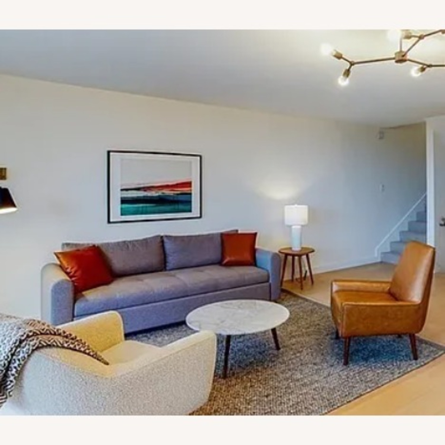 Article Amoeba Light Brown Wood Side Table - image-4