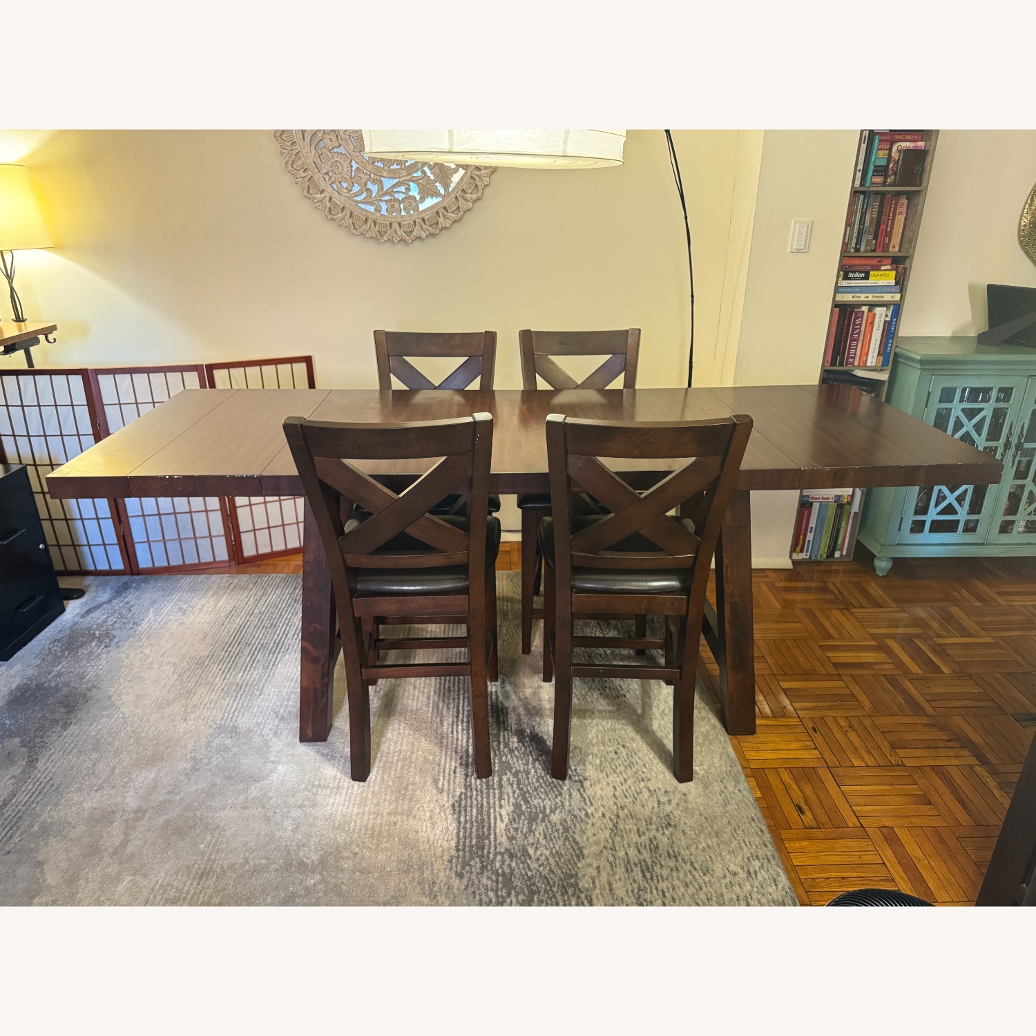Raymour & Flanigan Double Bridge Counter Height Dining Set - image-3