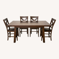 Raymour & Flanigan Double Bridge Counter Height Dining Set