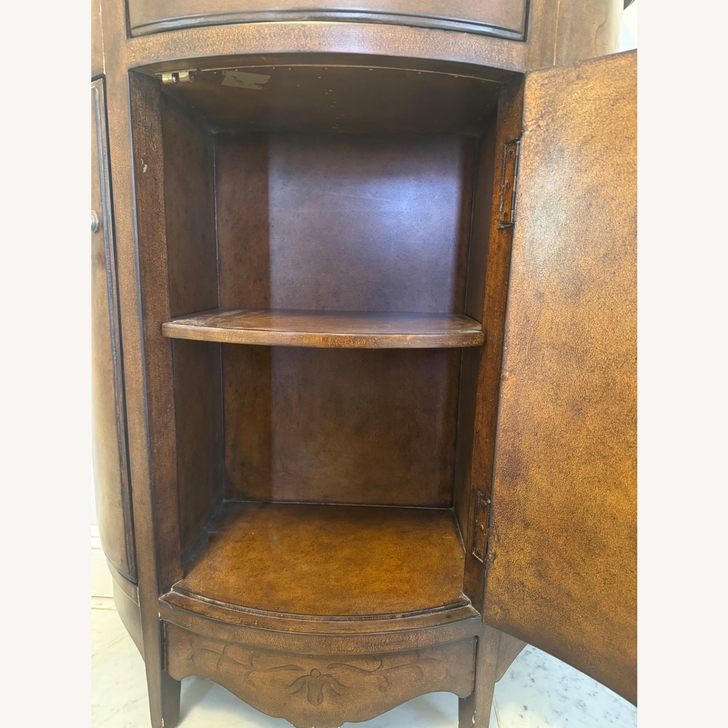 Dark Brown Wood Demilune Cabinet/Console - image-4