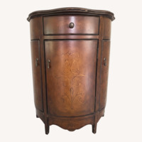 Dark Brown Wood Demilune Cabinet/Console