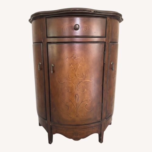 Used Dark Brown Wood Demilune Cabinet/Console for sale on AptDeco