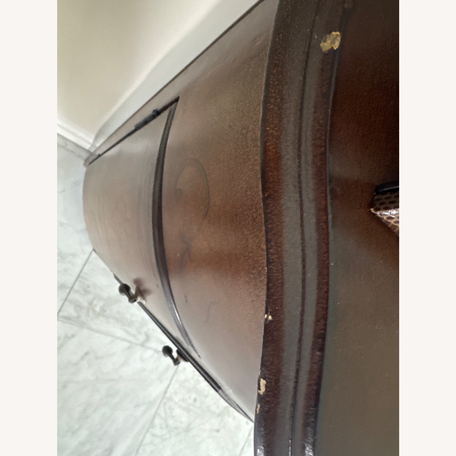 Dark Brown Wood Demilune Cabinet/Console - image-7