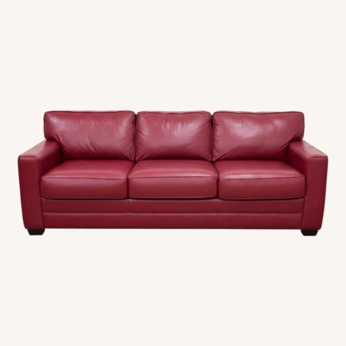 Used Sleeper Red Leather Sofa  for sale on AptDeco