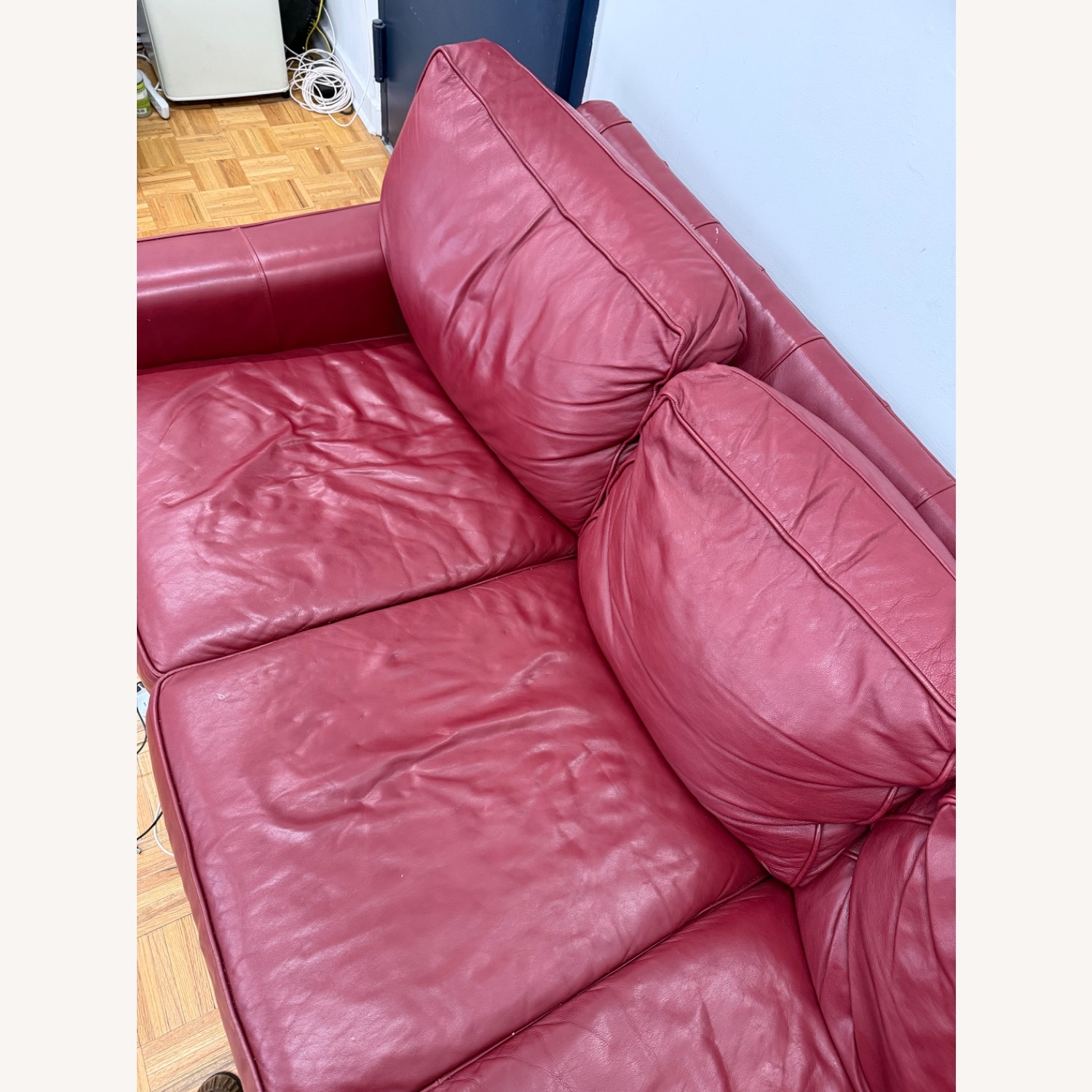Sleeper Red Leather Sofa  - image-4