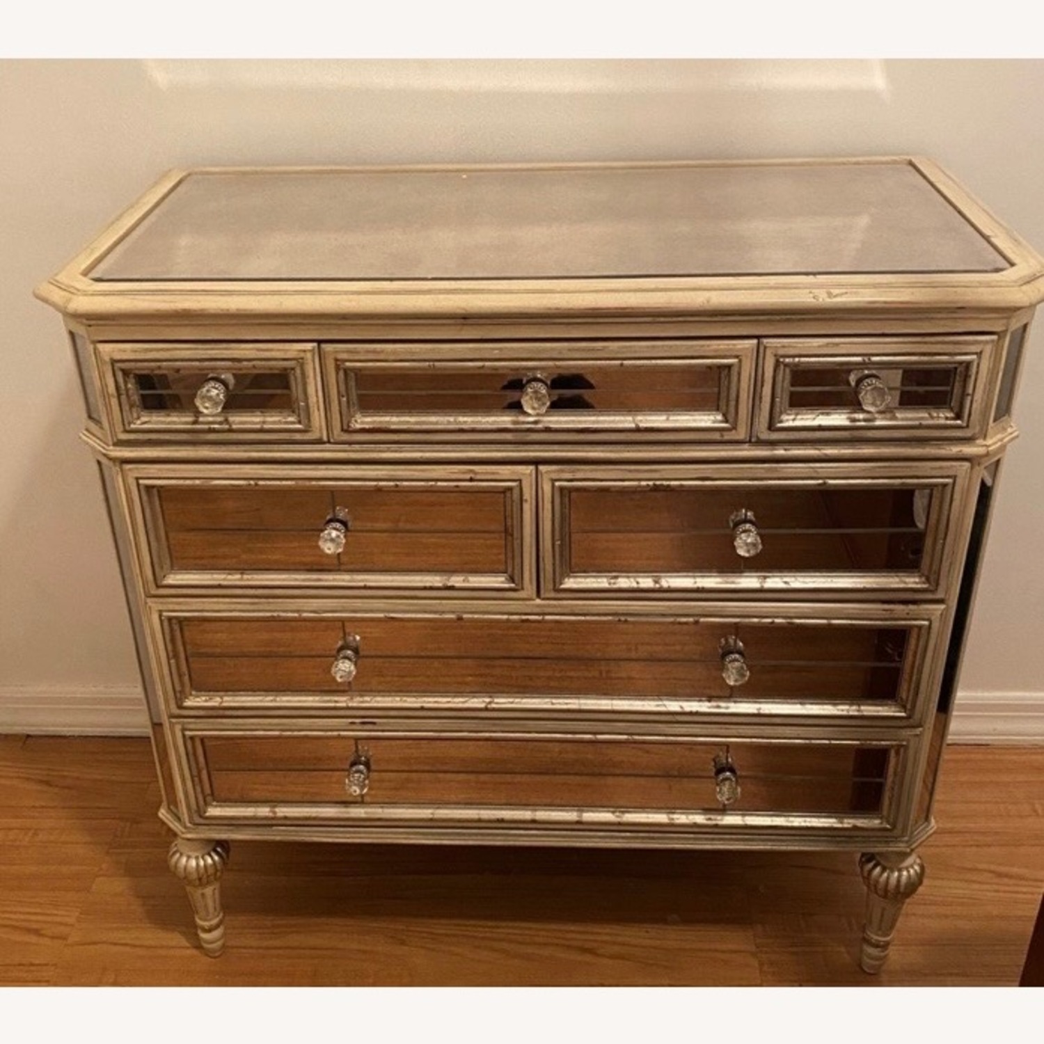 Neiman Marcus Silver Mirrored Glass Dresser - image-6