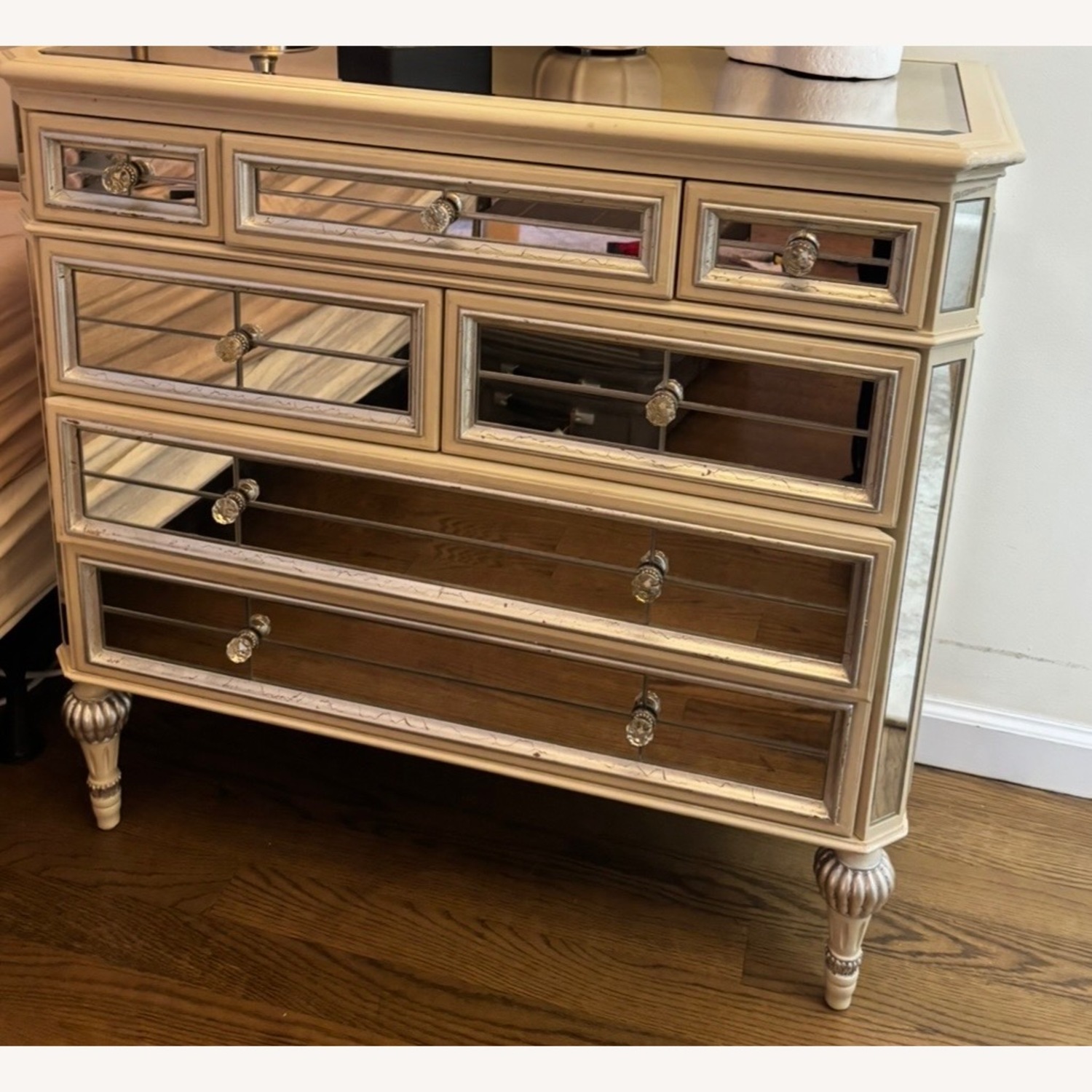 Neiman Marcus Silver Mirrored Glass Dresser - image-2