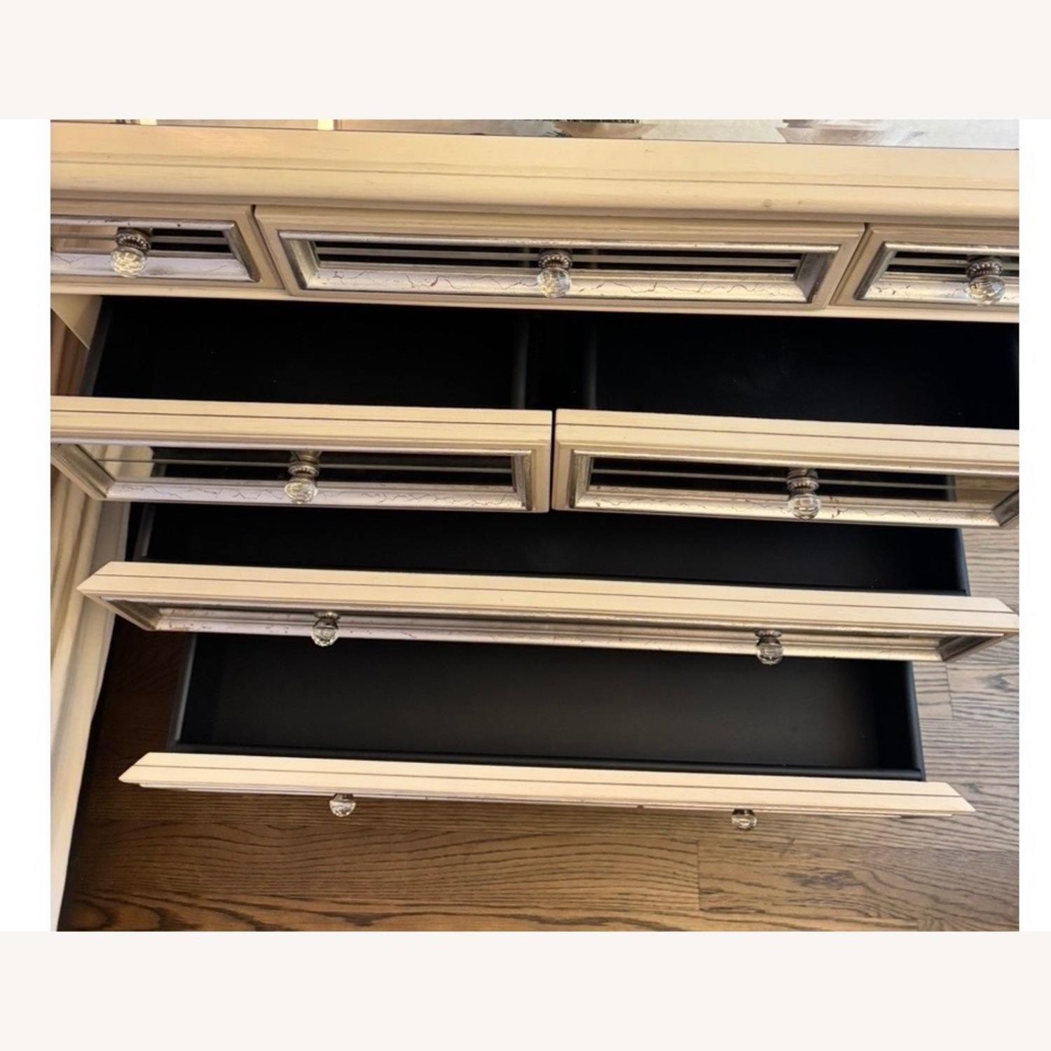 Neiman Marcus Silver Mirrored Glass Dresser - image-4