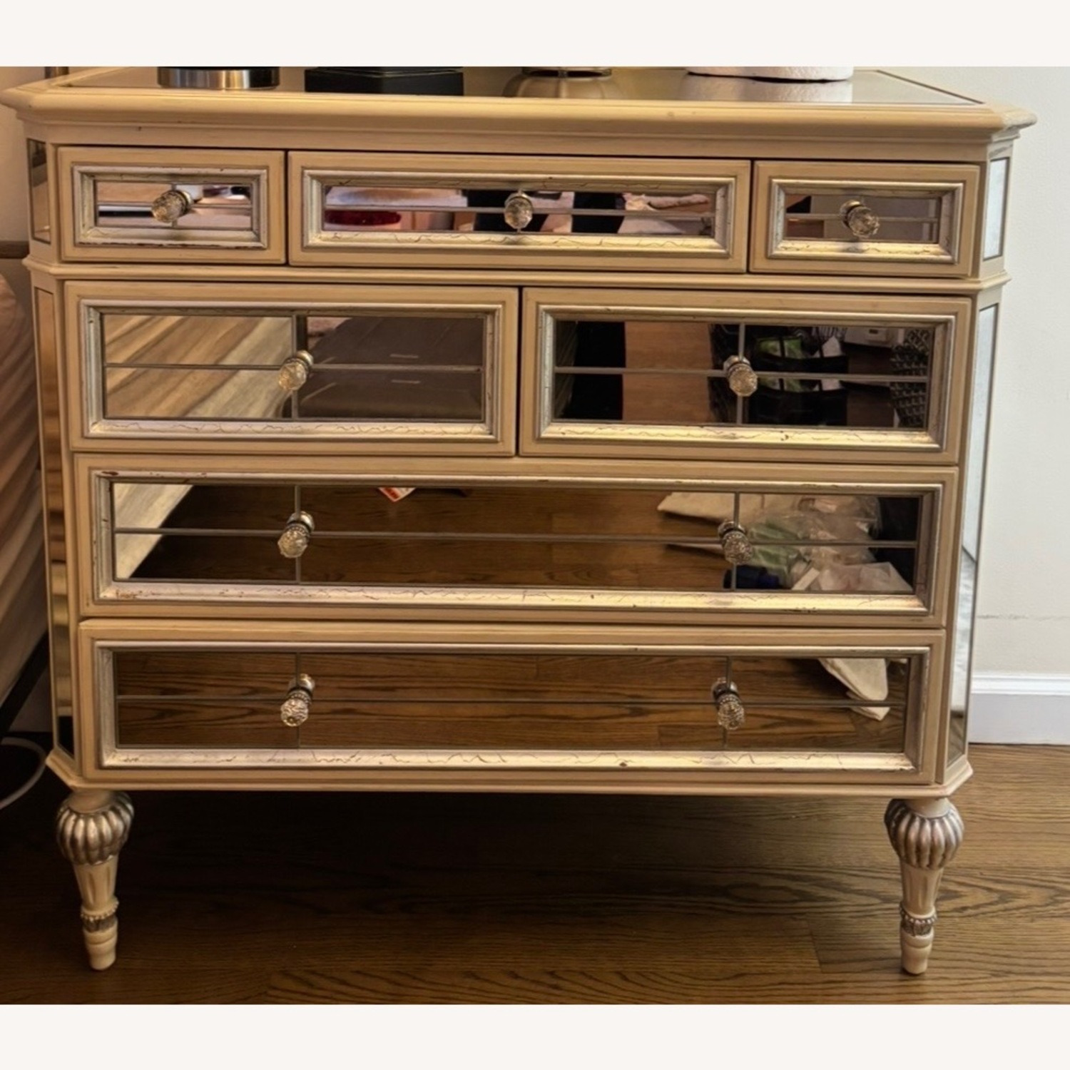 Neiman Marcus Silver Mirrored Glass Dresser - image-3