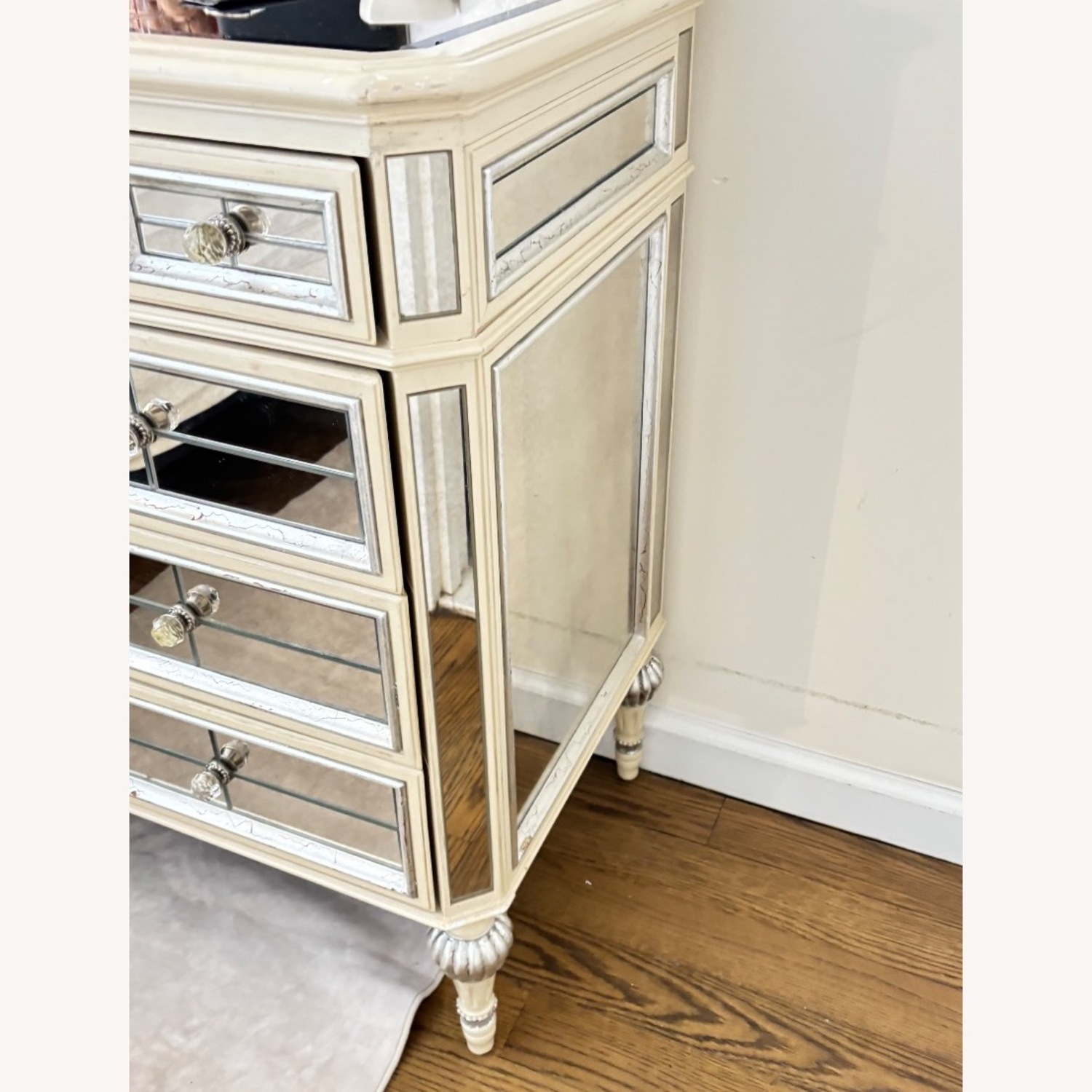 Neiman Marcus Silver Mirrored Glass Dresser - image-7