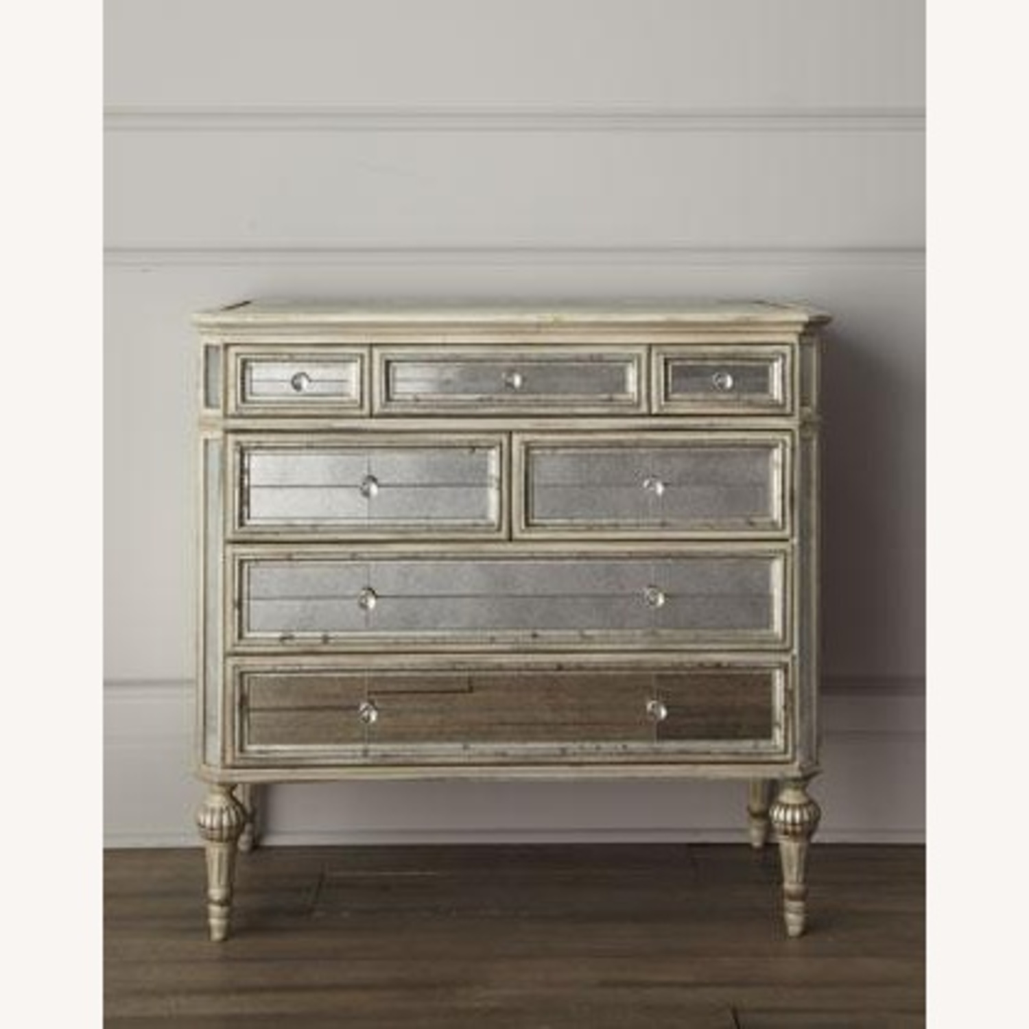 Neiman Marcus Silver Mirrored Glass Dresser - image-8