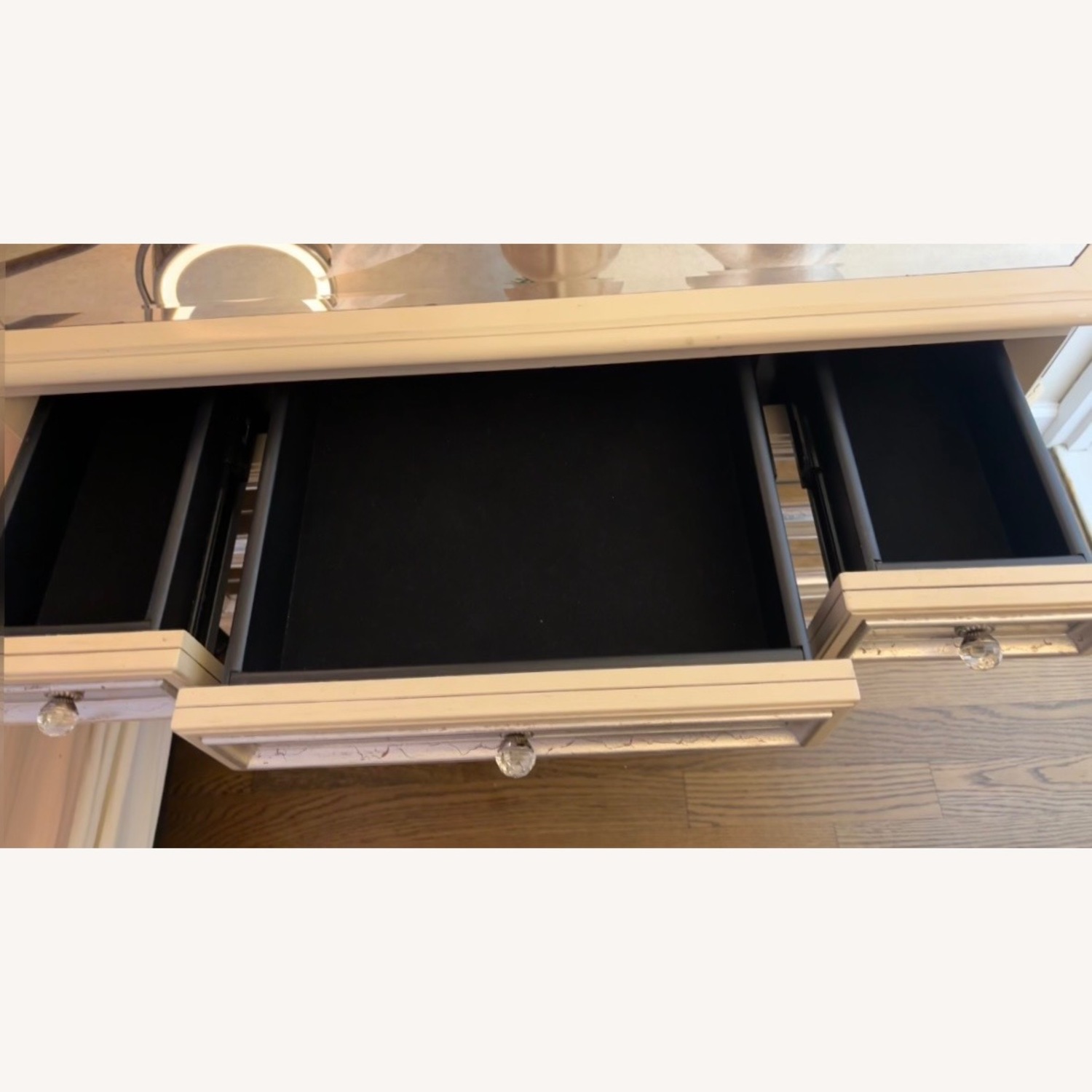 Neiman Marcus Silver Mirrored Glass Dresser - image-5