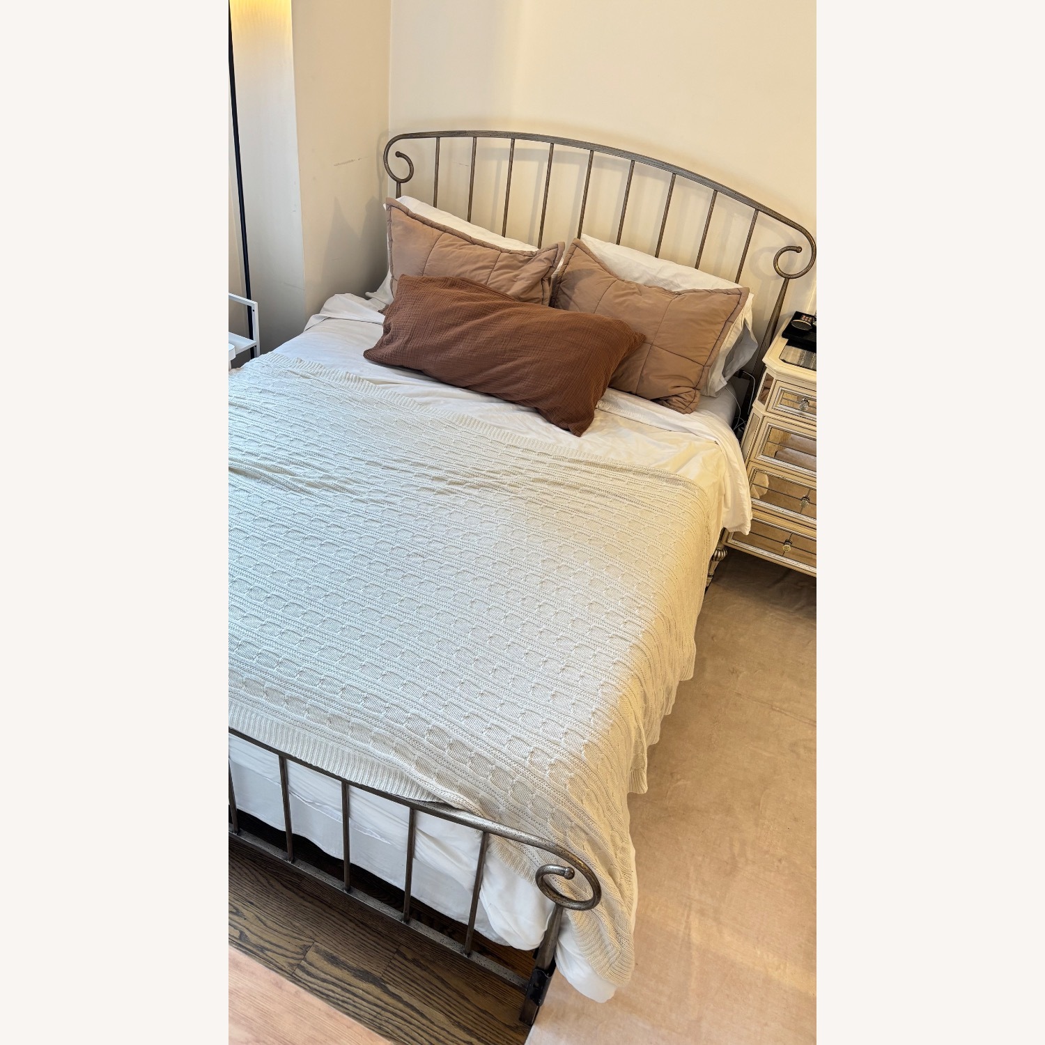 Crate & Barrel Metal Headboard & Frame - image-7