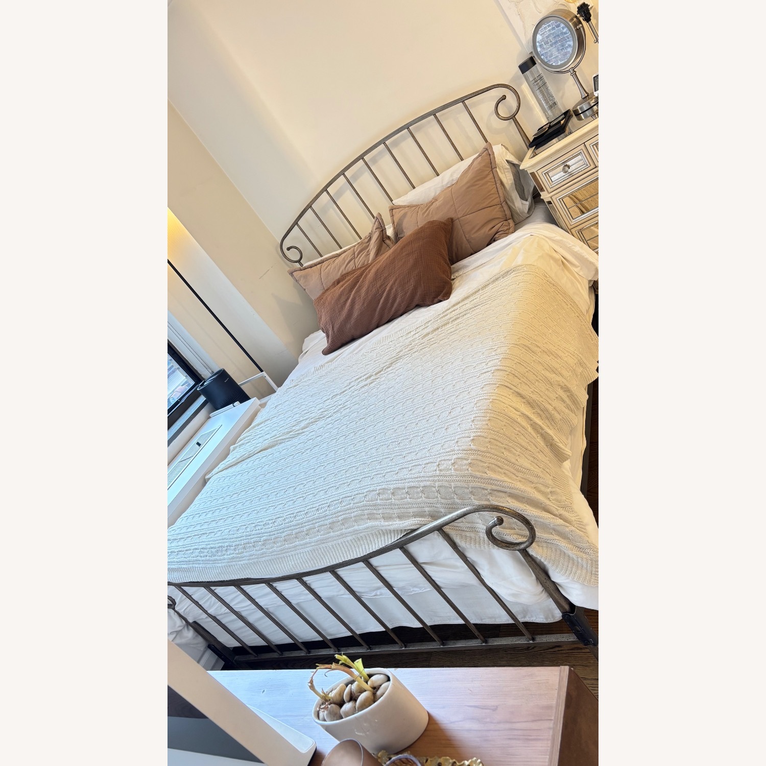 Crate & Barrel Metal Headboard & Frame - image-1