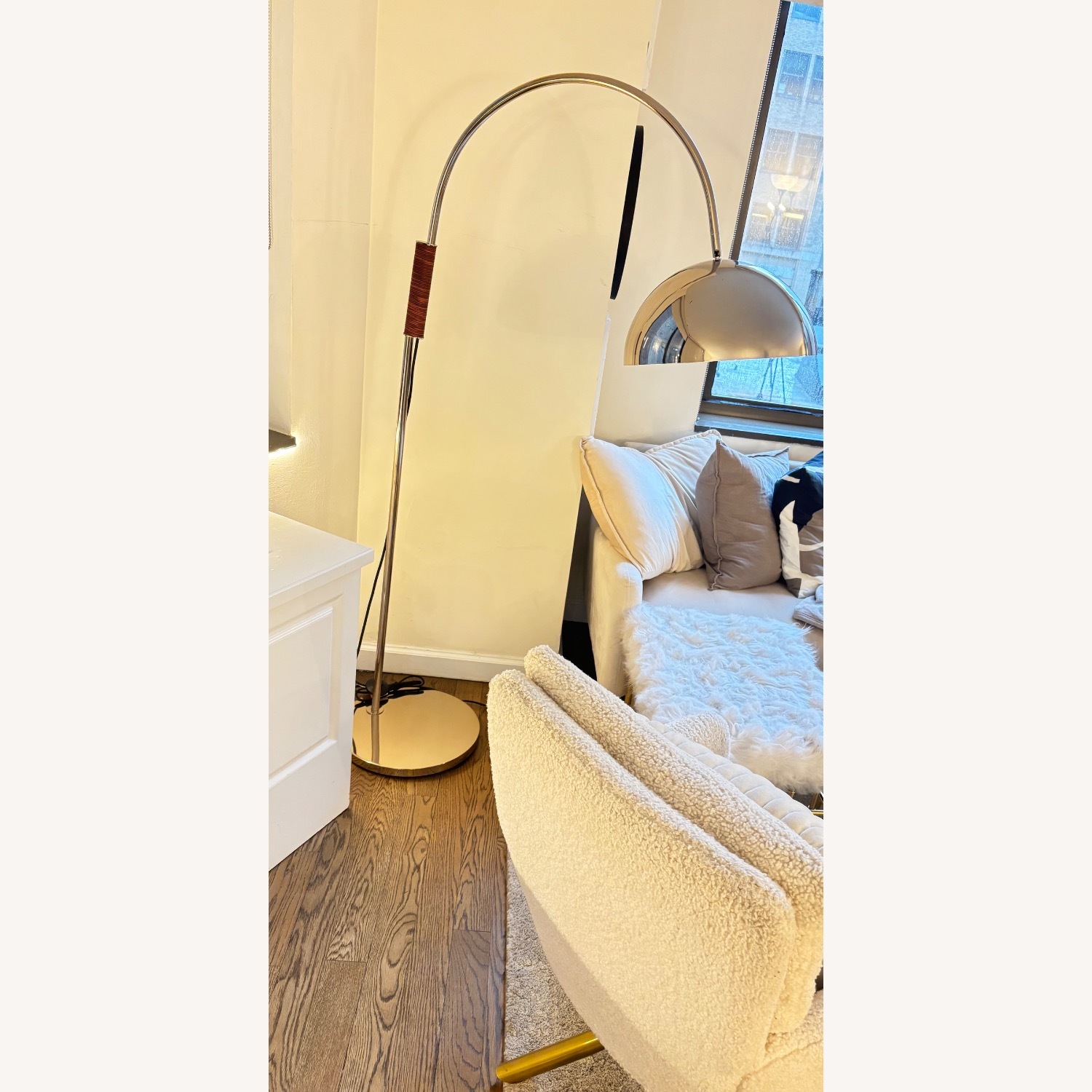 CB2 Jett Champagne Arched Floor Lamp - image-9