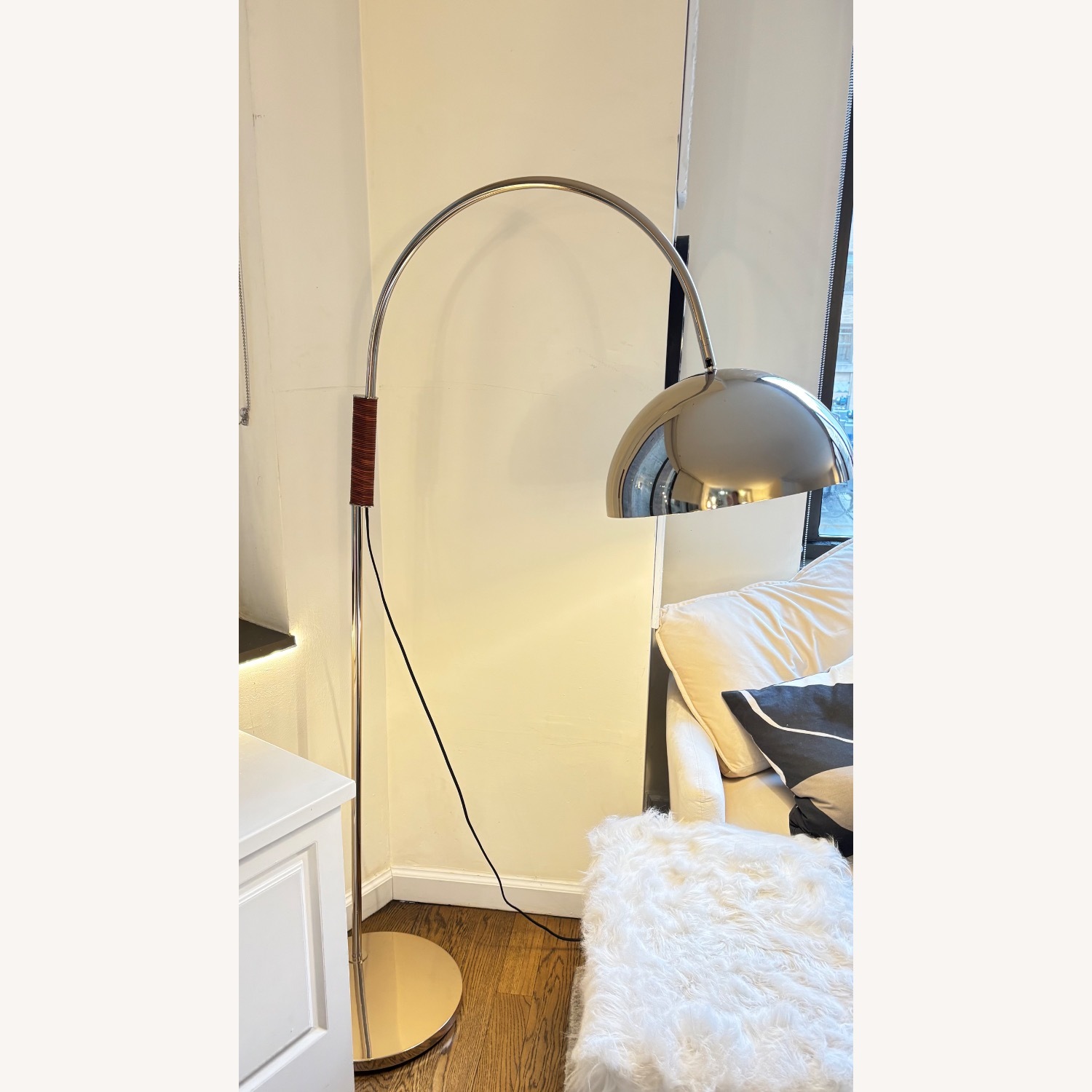 CB2 Jett Champagne Arched Floor Lamp - image-7