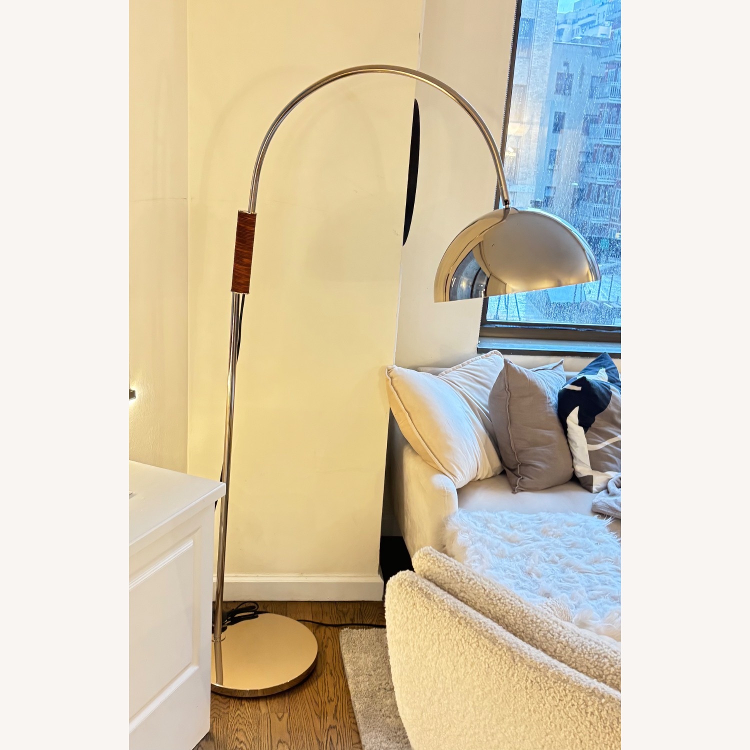 CB2 Jett Champagne Arched Floor Lamp - image-4