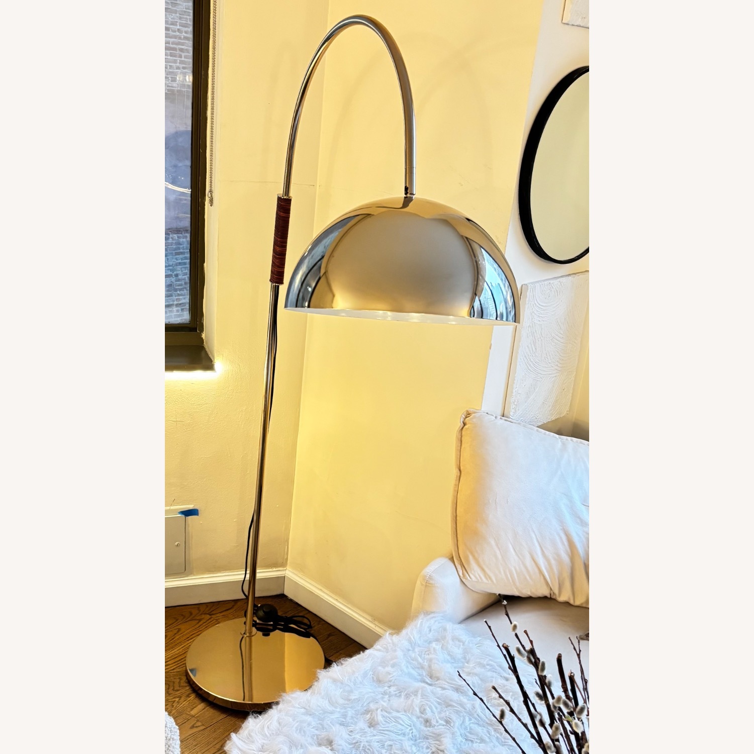 CB2 Jett Champagne Arched Floor Lamp - image-6
