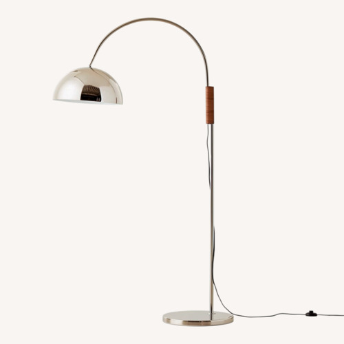 Used CB2 Jett Champagne Arched Floor Lamp for sale on AptDeco