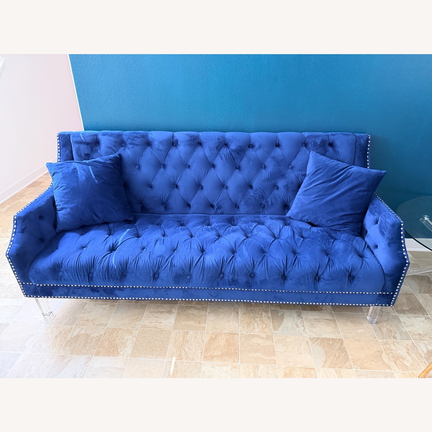Farmhouse Blue Loveseat - image-1