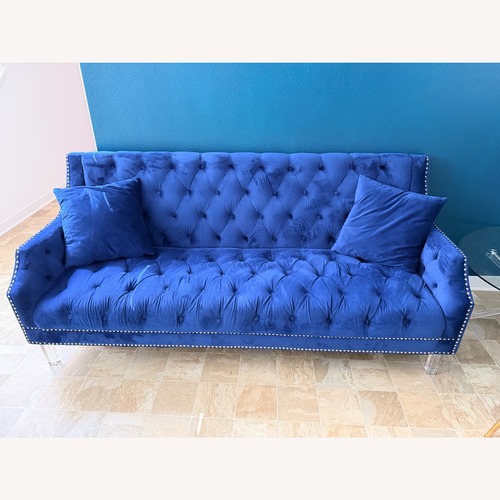 Used Farmhouse Blue Loveseat for sale on AptDeco