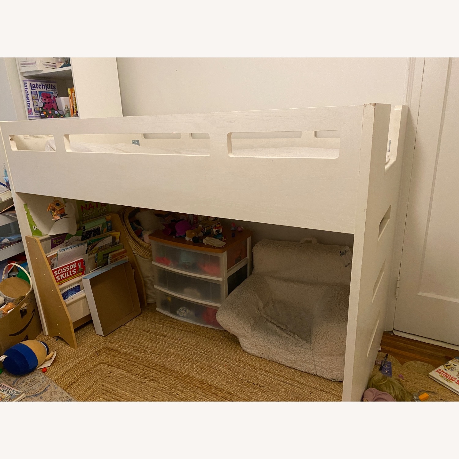 Crate & Barrel White Wood Bunk Bed - image-1