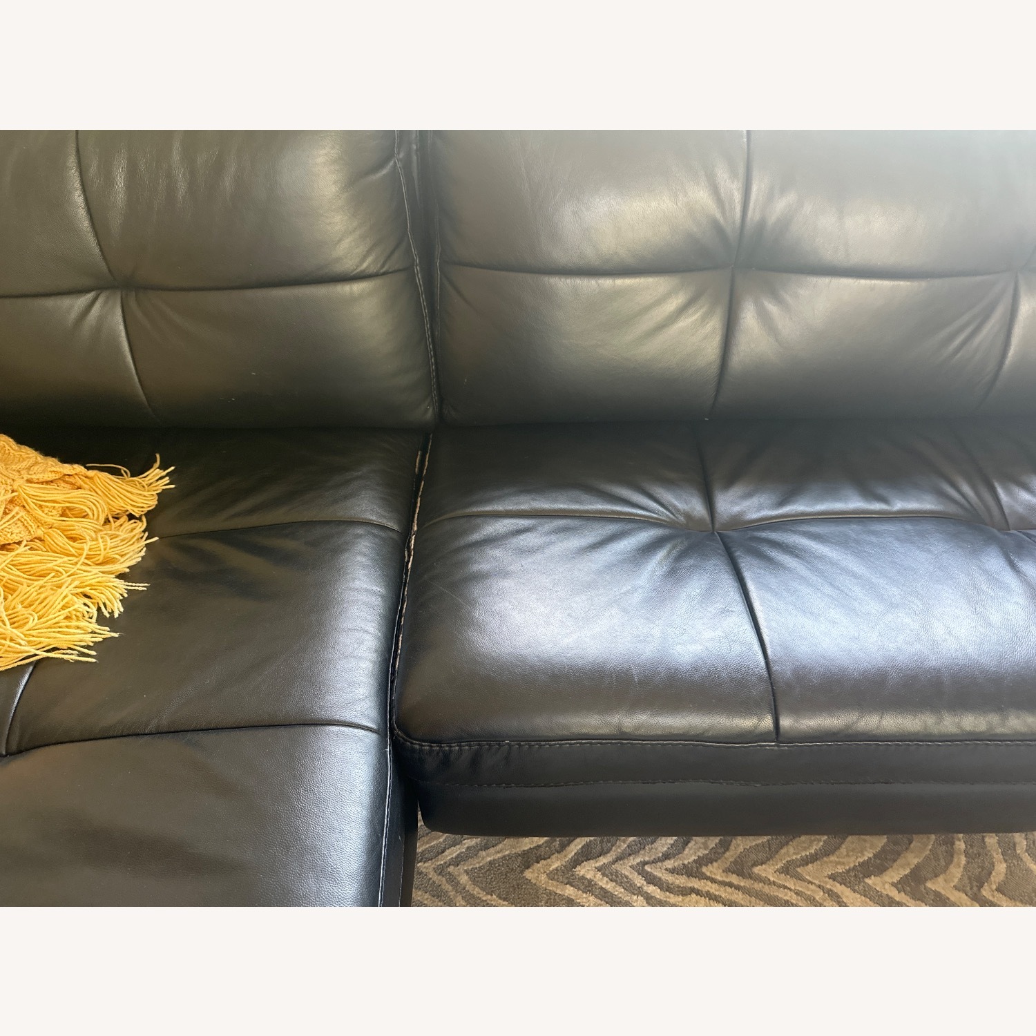 Ashley Furniture Black Leather 2 Piece Sectional - image-3