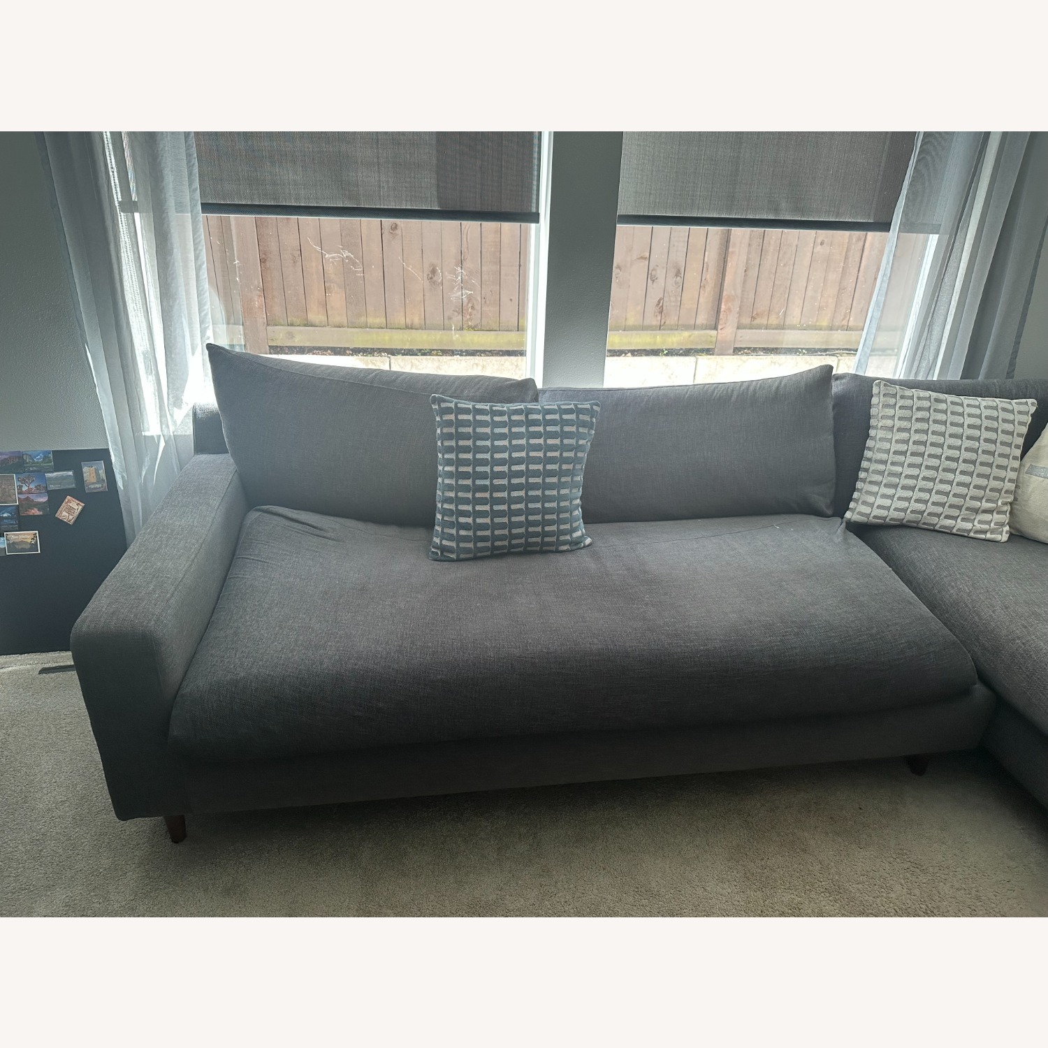 Interior Define Dark Gray 2 Piece Sectional - image-3