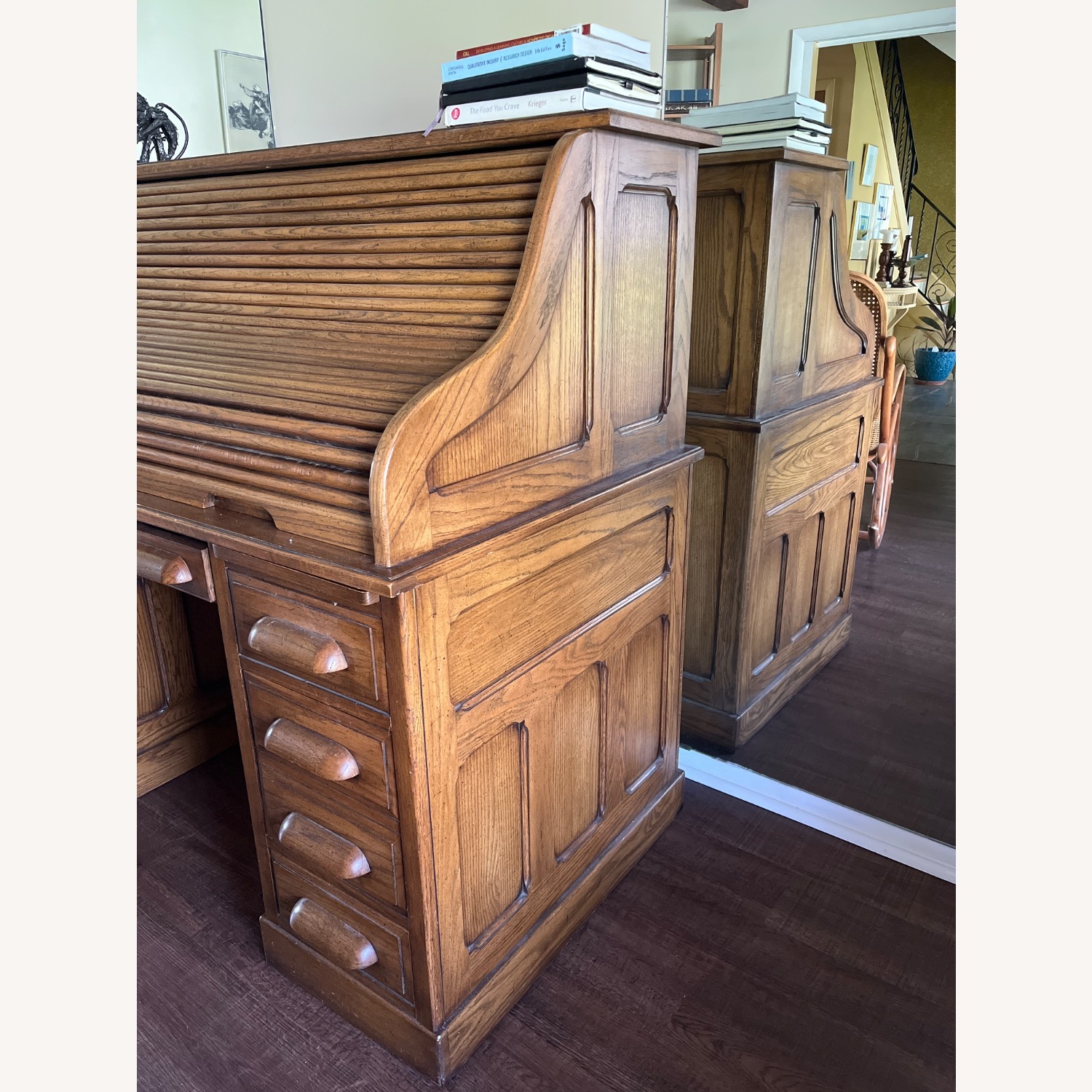 Light Brown Wood Desk - image-2