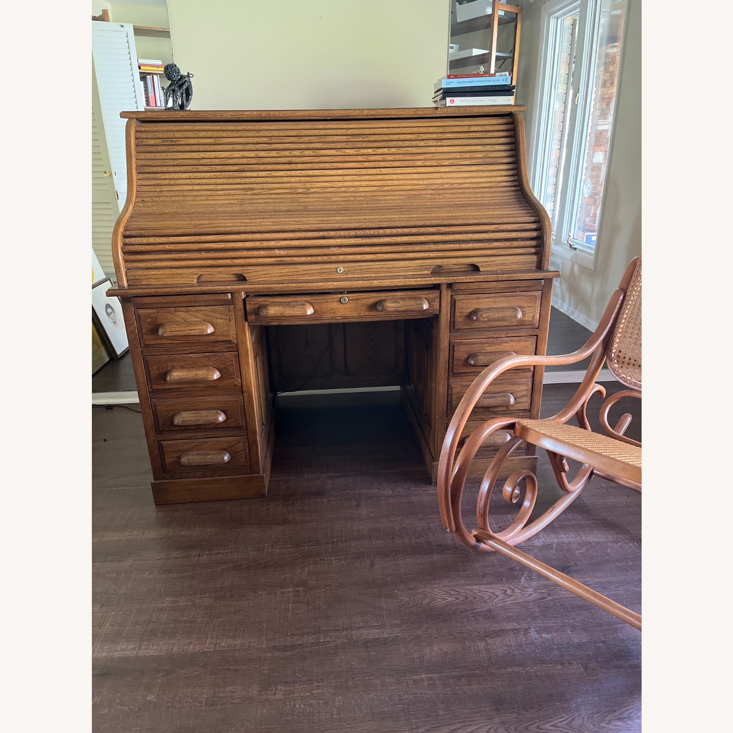 Light Brown Wood Desk - image-1
