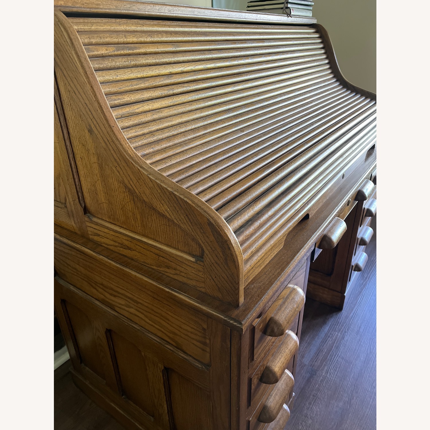 Light Brown Wood Desk - image-3
