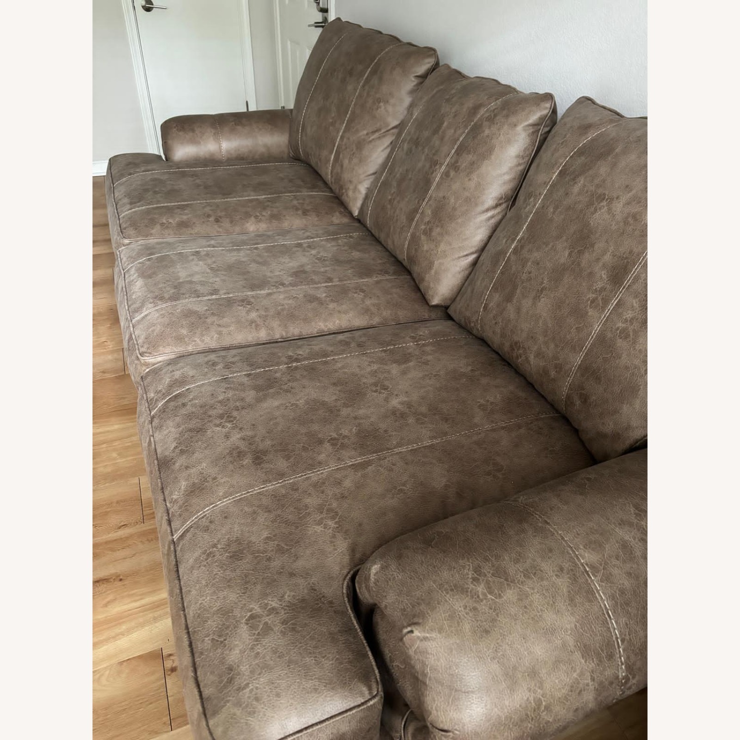 Sicily 101" 3 Seater Sofa With Pillows- Hazelnut - image-2