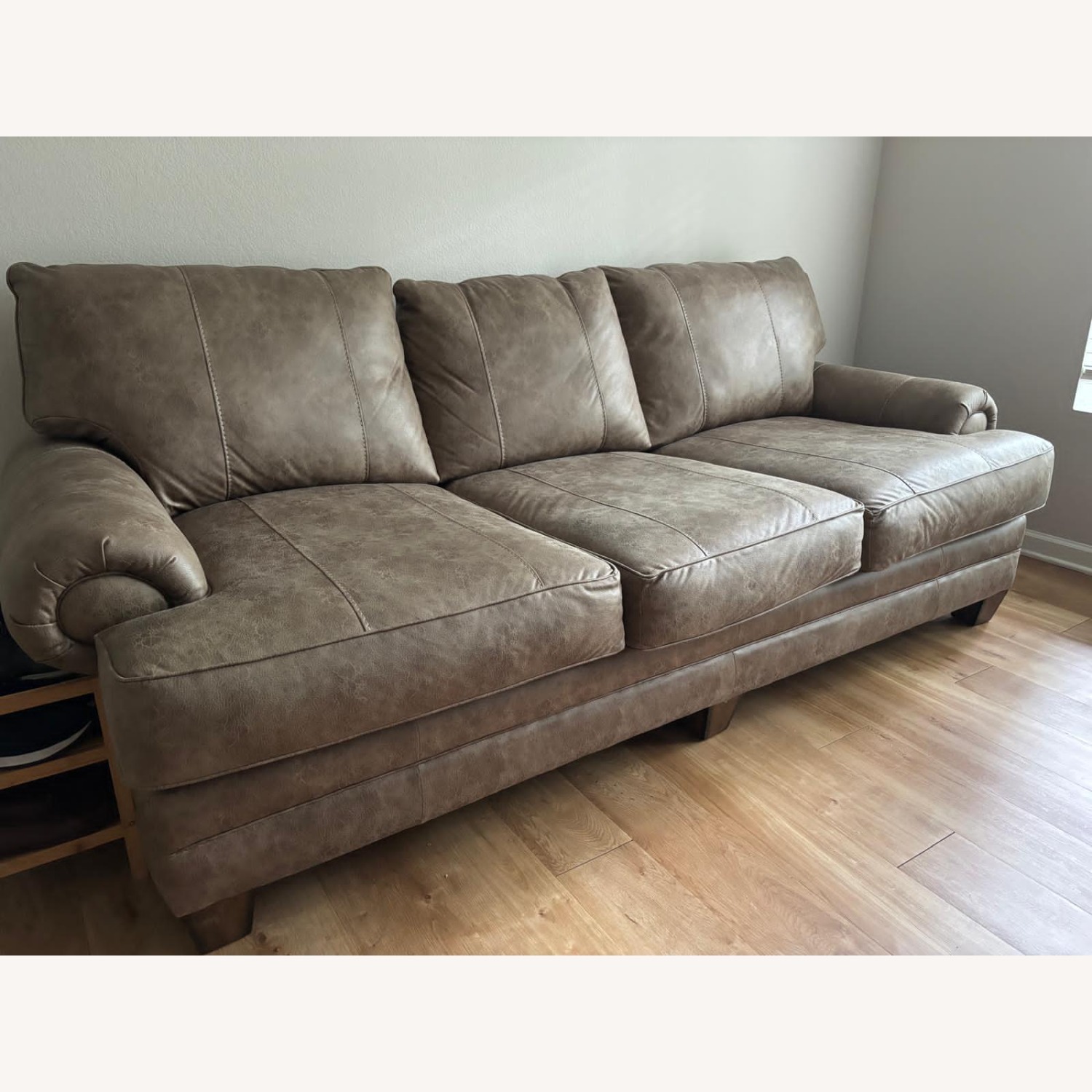 Sicily 101" 3 Seater Sofa With Pillows- Hazelnut - image-3