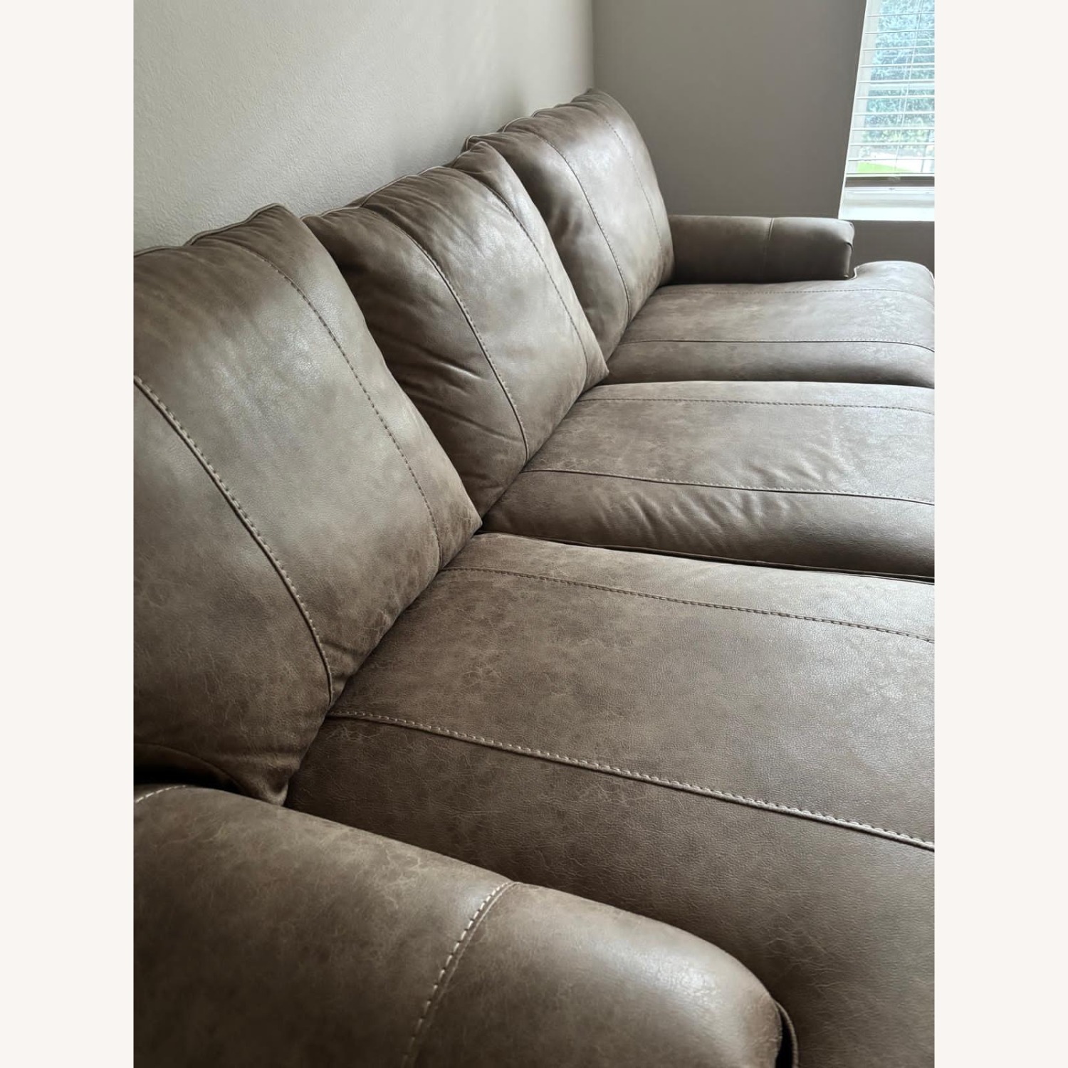 Sicily 101" 3 Seater Sofa With Pillows- Hazelnut - image-5