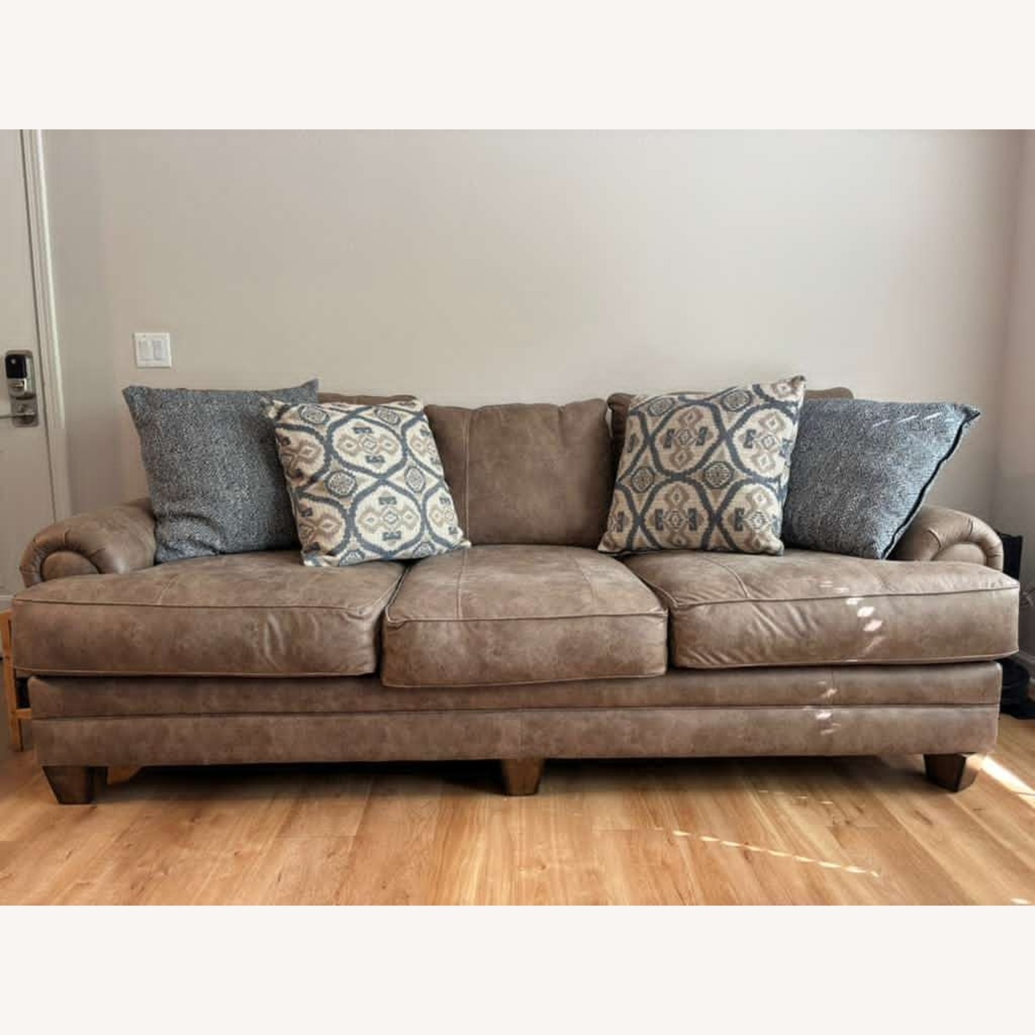 Sicily 101" 3 Seater Sofa With Pillows- Hazelnut - image-4