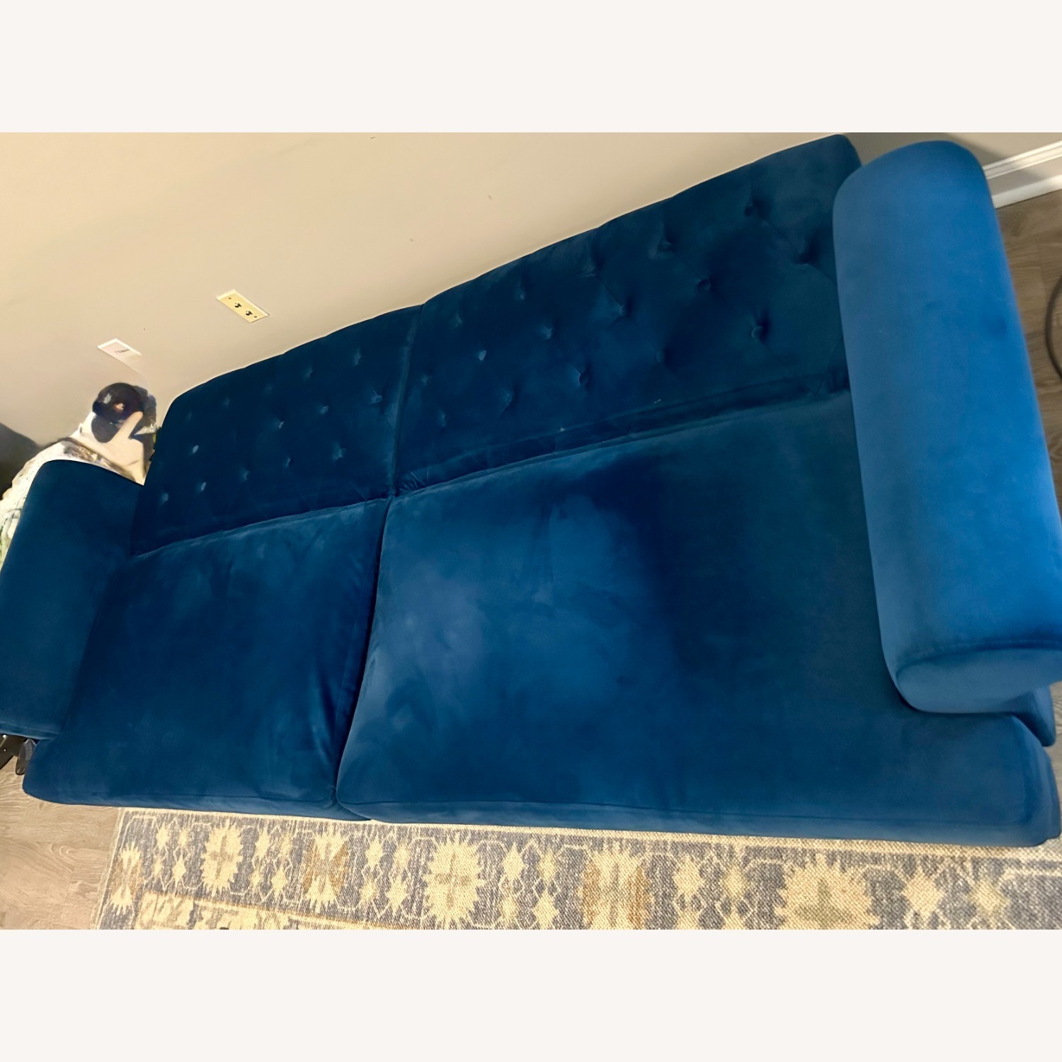 9 by Novogratz Blue Fabric Futon - image-3