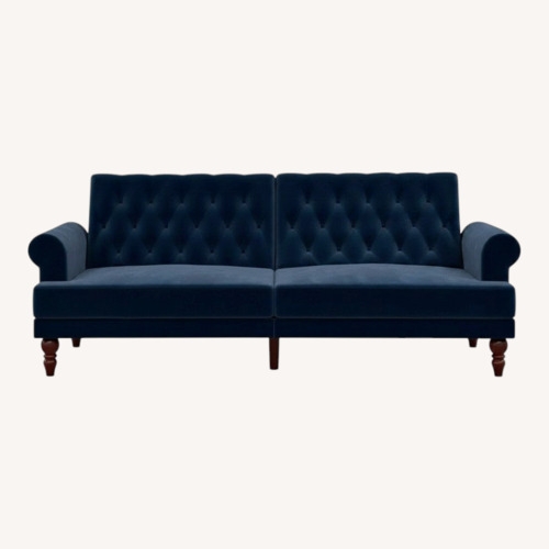 Used 9 by Novogratz Blue Fabric Futon for sale on AptDeco