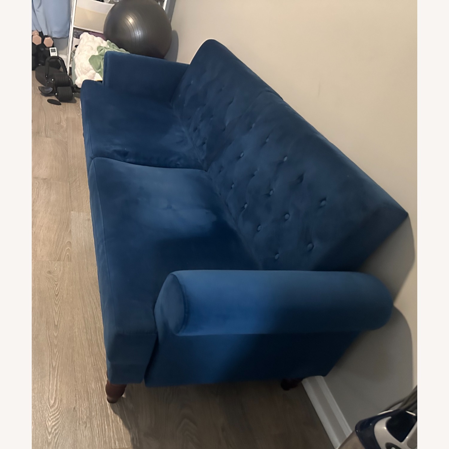 9 by Novogratz Blue Fabric Futon - image-2
