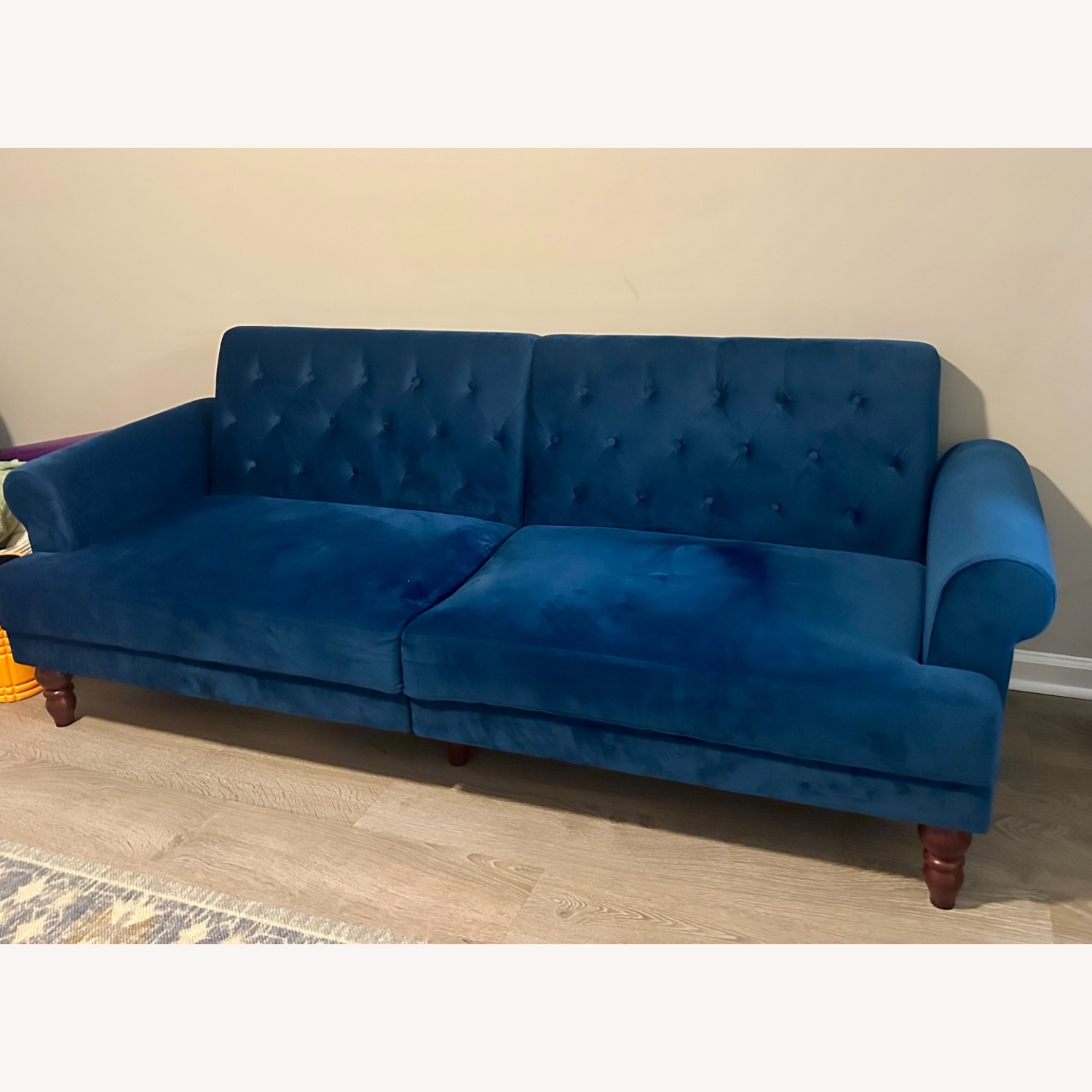 9 by Novogratz Blue Fabric Futon - image-1