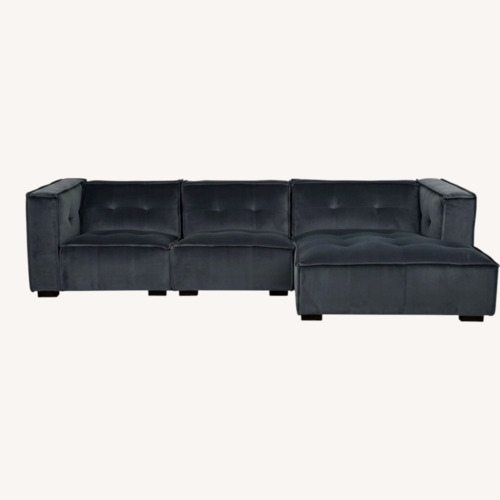 Used Green Velvet 2 Piece Sectional for sale on AptDeco