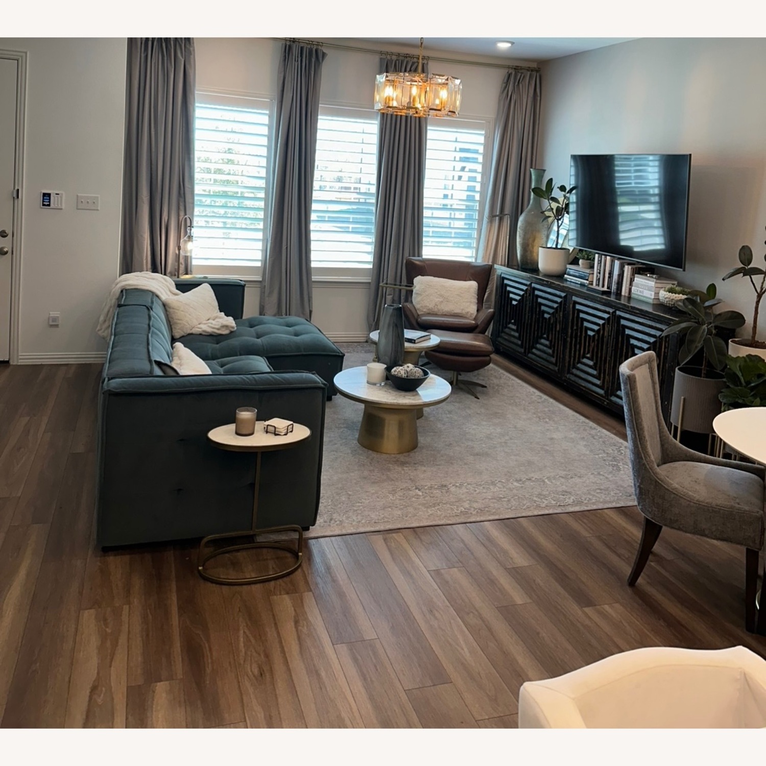 Green Velvet 2 Piece Sectional - image-4