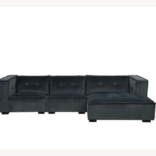 Used Green Velvet 2 Piece Sectional for sale on AptDeco