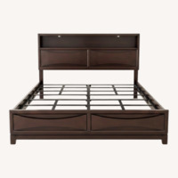 Dark Brown Wood King Bed