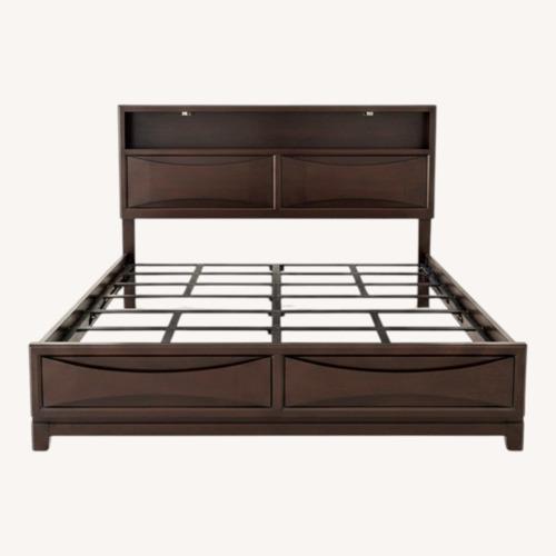 Used Dark Brown Wood King Bed for sale on AptDeco